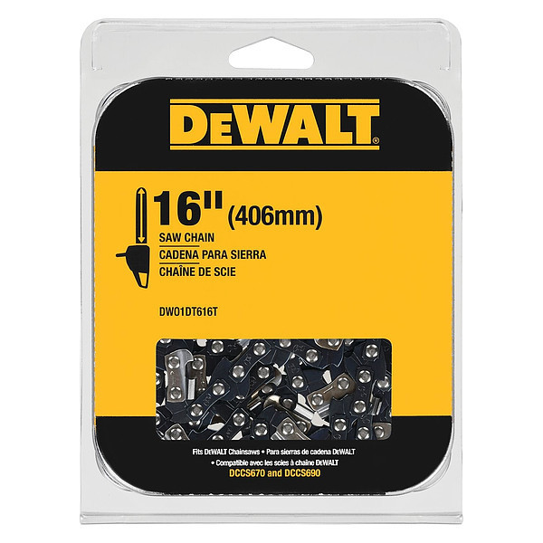 Dewalt Replacement Chain, 16"L, 0.043"ga, 56 Links DWO1DT616T