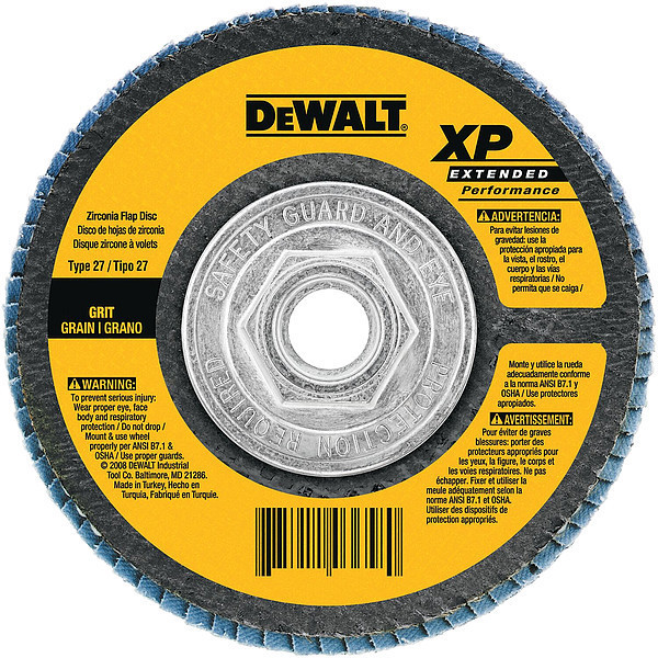 Dewalt 4-1/2" x 5/8"-11 40g type 27 HP flap disc DW8356