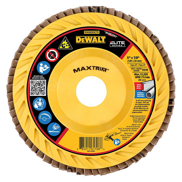 Dewalt XP(TM) Ceramic MAXTRIM Trimmable Flap Disc DWA8283CTR