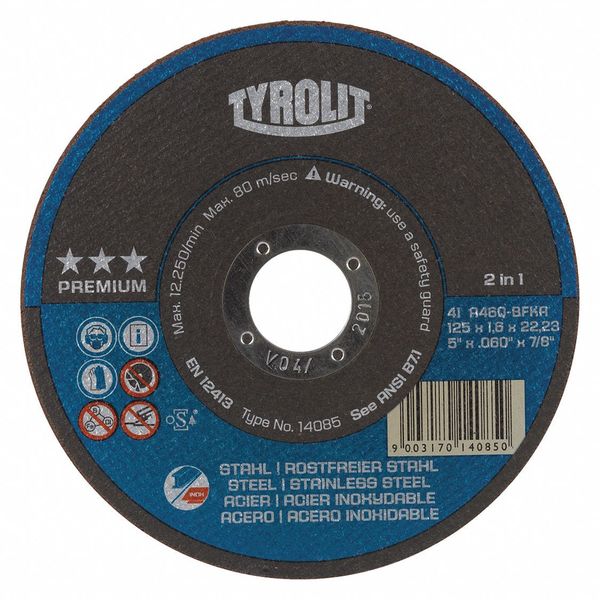 Radiac Abrasives Cut-Off Wheel, T1, 6" x 7/8", 46 Grit, PK25 34331319
