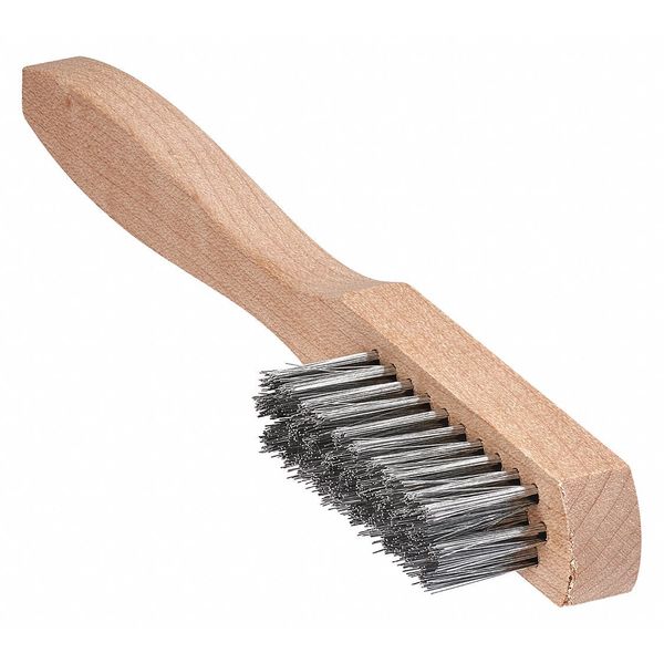 Tanis Brush Brush, Utility Scratch, Wood Handle, Steel, 4-1/2 in L Handle, 1-1/2 in L Brush, Hardwood 00048