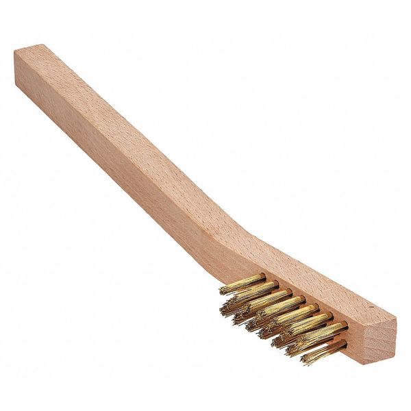 Tanis Brush Brush, Welders Scratch, Wood Handle, Brass, 6-1/4 in L Handle, 1-1/2 in L Brush, Hardwood 00026