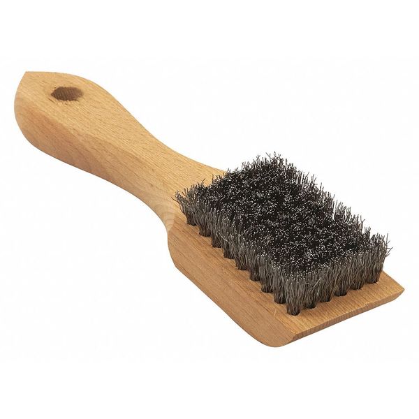 Tanis Brush Brush, Alum., Small, Wood Handle, 4-1/4 in L Handle, 2-1/2 in L Brush, Hardwood 00501