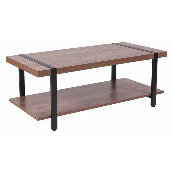 Flash Furniture Rectangle Coffee Table, 45.25" W, 21.5" L, 17.5" H, Laminate Top, Wood Grain NAN-JH-1727-GG
