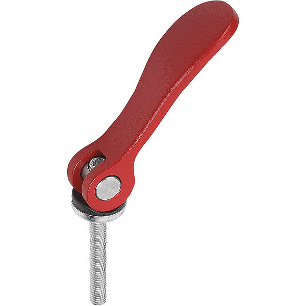 Kipp Cam Lever Size: 0 8-32X15, A=52, 3, B=18, Aluminum Red RAL 3003 Powder-Coated, Comp: Steel K0005.05014AEX15