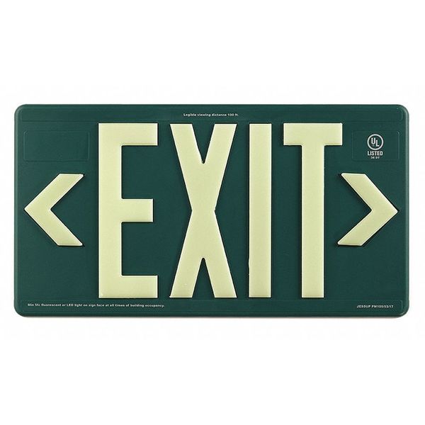 Jessup Glo Brite Exit, Green, PM100, Double Sided 7082-B