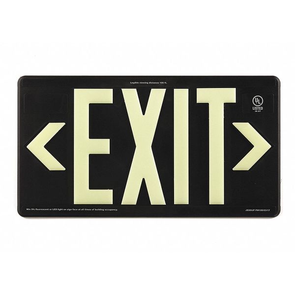Jessup Glo Brite Exit, Black, PM100, Double Sided 7092-B