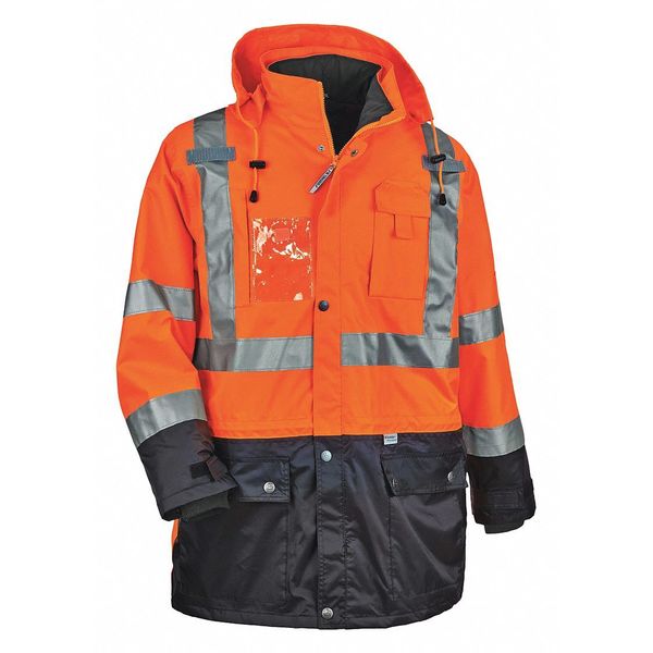 Glowear By Ergodyne Hi Vis Thermal Jacket Kit, Orange, 4XL 8388
