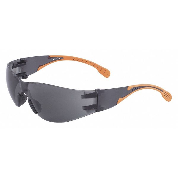 Erb Safety Safety Glasses, Gray, Orange temples 16270