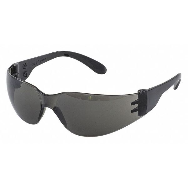 Erb Safety Safety Glasses, Gray, Hydrophobic, Gray Hydrophobic, Oleophobic, Scratch-Resistant 17450