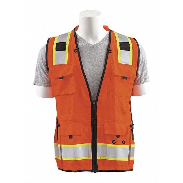 Erb Safety Surveyor Vest, Deluxe, Orange, MD 62393