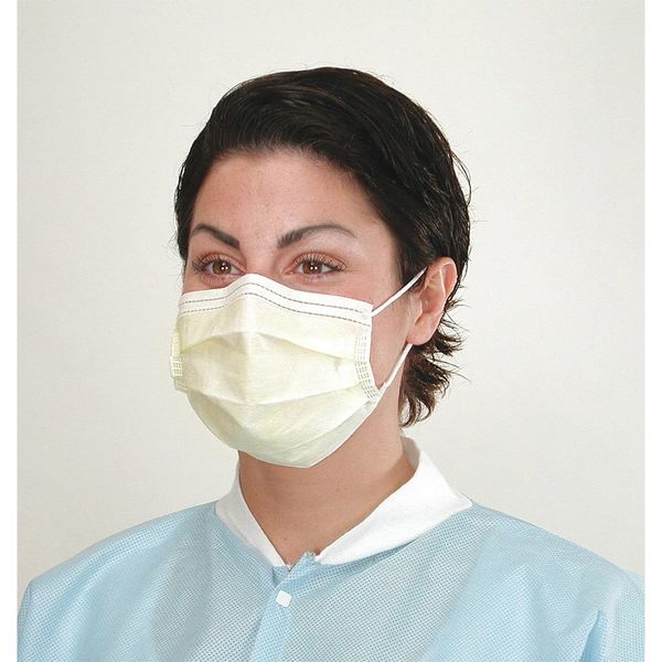 Coolone Disposable Procedural Face Mask, Universal, Yellow, 500PK YL 6055