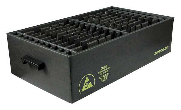 Protektive Pak Stacking Container, Black, Cardboard, 38 3/4 in L, 36 1/2 in W, 2 1/4 in H 37263
