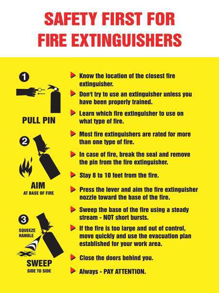 Accuform Poster, Safety First For Fire, 18 x 24 In. SP124488L