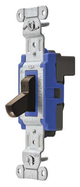 Hubbell Wall Switch, 3-Way, 120/277V, 15A, Brn, Toggl SNAP1203BRNA