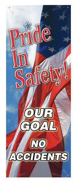 Accuform Banner, Pride In Safety, 74 x 28 In. MBR603