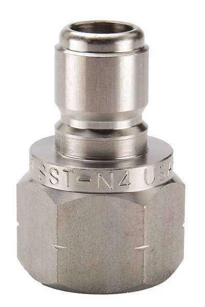 Parker Hydraulic Quick Connect Hose Coupling, 303 Stainless Steel Body, Ball Lock, 3/8"-18 Thread Size SST-N3