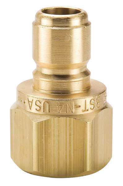 Parker Hydraulic Quick Connect Hose Coupling, Brass Body, Sleeve Lock, 3/8"-18 Thread Size, ST Series BST-N3