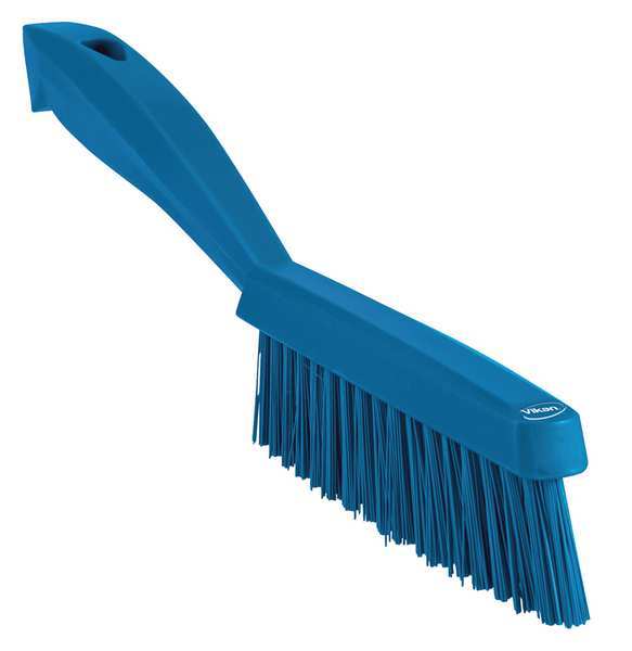 Vikan 13/16 in W Scrub Brush, Stiff, 11 51/64 in L Handle, 5 51/64 in L Brush, Blue, Plastic 41953