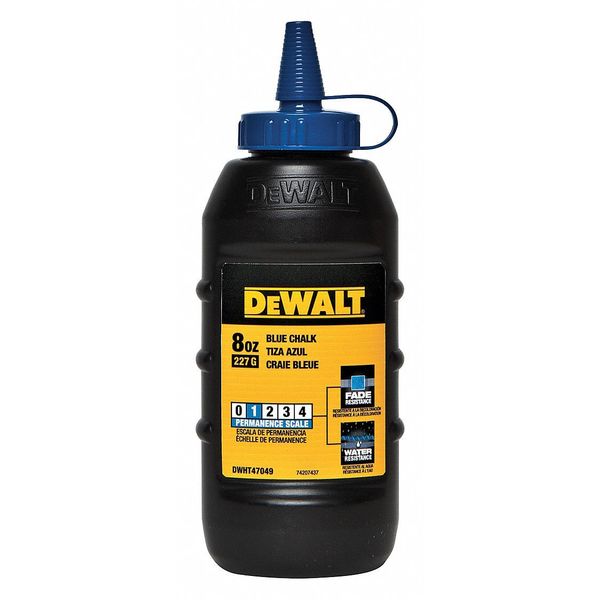 Dewalt Marking Chalk, Standard, Blue, 8 oz. DWHT47049L