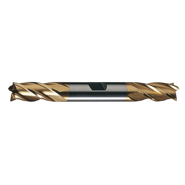 Cleveland 4-Flute HSS Center Cutting Square Double End MIll Cleveland HD-4C-TN TiN 11/64x3/8x1/2x3-1/4 C33062