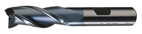 Cleveland 3-Flute HSS Center Cutting Square Single End Mill Cleveland HG-3-TN TiN 1/2x1/2x1-1/4x3-1/4 C39682