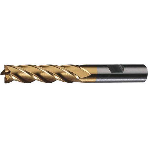 Cleveland 6-Flute HSS Center Cutting Square Single End MIll Cleveland HG-4C TiN 7/8"x5/8"x1-7/8" C75045