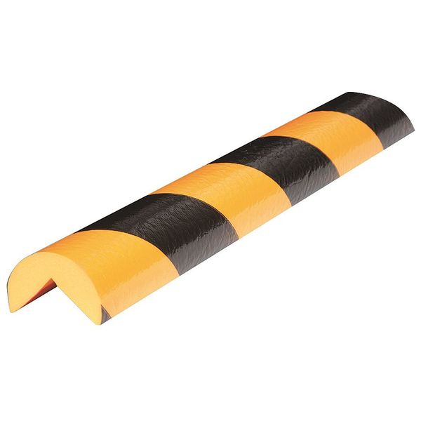 Zoro Select Corner Guard, Black/Yellow, 1-5/8"W X 39-1/2"H 31CA19