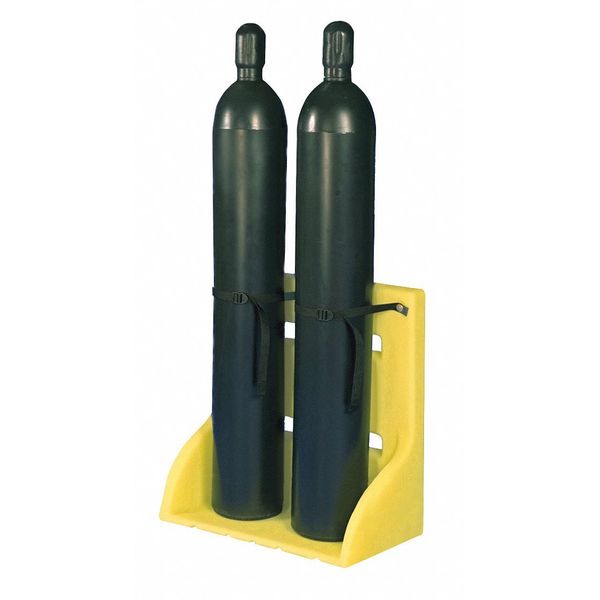 Enpac Cylinder Stand, 2 Cyl., 11-1/2in.dia., HDPE 7212-YE