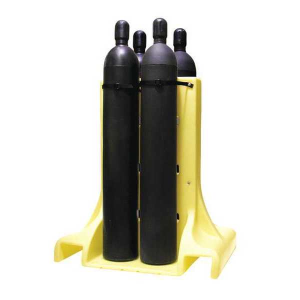 Enpac Cylinder Stand, 4 Cyl., 11-1/2in.dia., HDPE 7213-YE