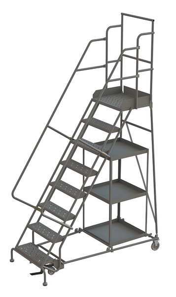 Tri-Arc 116 in H Steel Stock Picking Rolling Ladder, 8 Steps KDSP108246