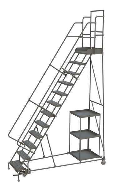 Tri-Arc 156 in H Steel Stock Picking Rolling Ladder, 12 Steps KDSP112246