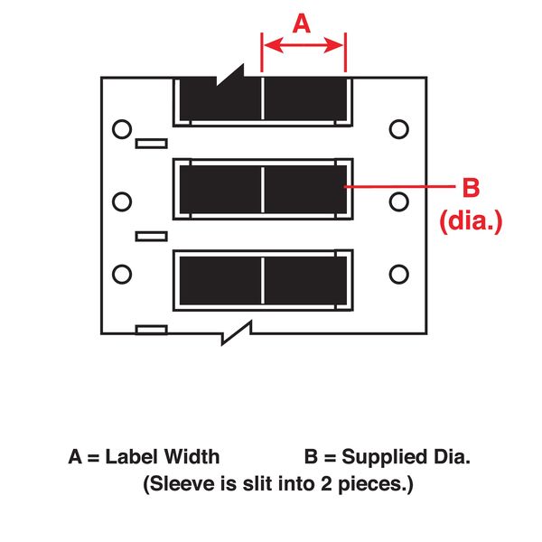 Brady 1" x 41/64" Black Wire Marking Sleeves, Brady B-342 Heat Shrink Polyolefin Double-Sided Print 3PS-375-2-BK-2