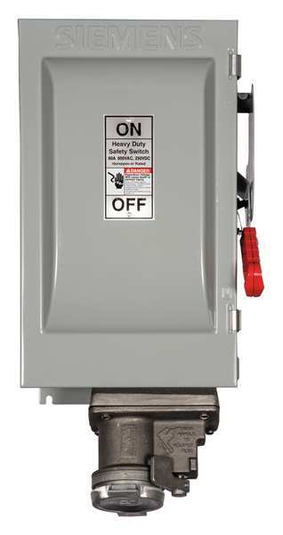 Siemens Nonfusible Safety Switch, Heavy Duty, 600V AC, 3PST, 60 A, NEMA 12 HNF362JCH