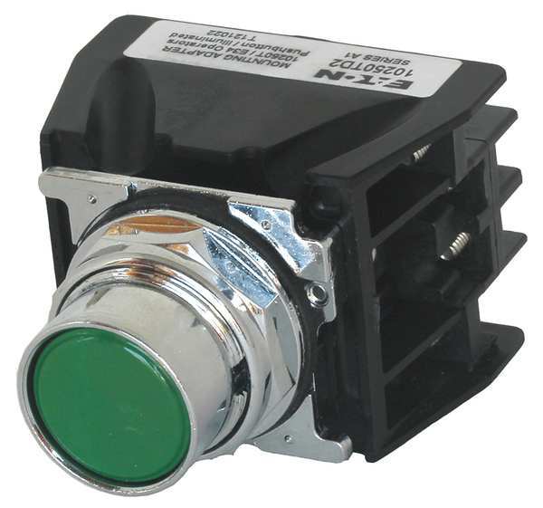 Eaton Hazardous Location Push Button with Contacts, 30 mm, 1 NC, 1 NO, Green 10250T706G