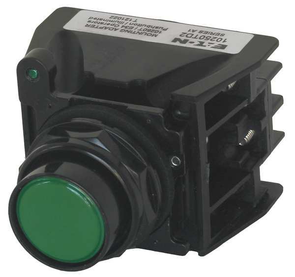 Eaton Hazardous Location Push Button with Contacts, 30 mm, 1 NC, 1 NO, Green E34EX706G