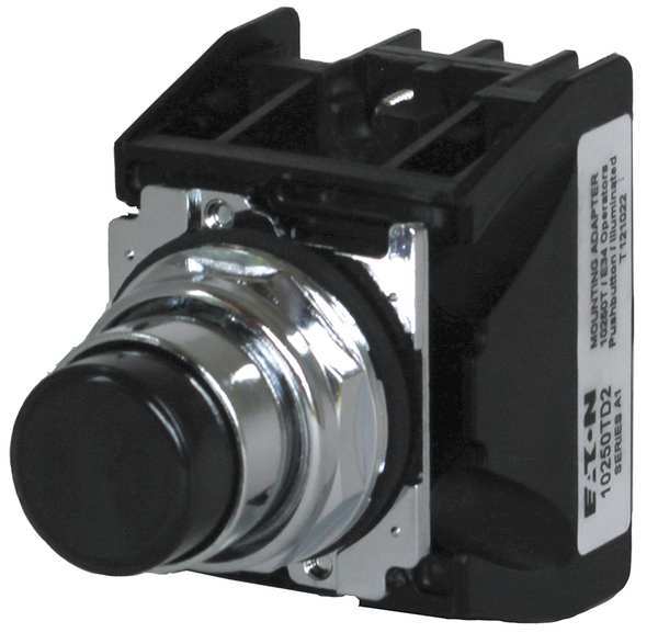 Eaton Hazardous Location Push Button with Contacts, 30 mm, 1 NC, 1 NO, Black 10250T708B