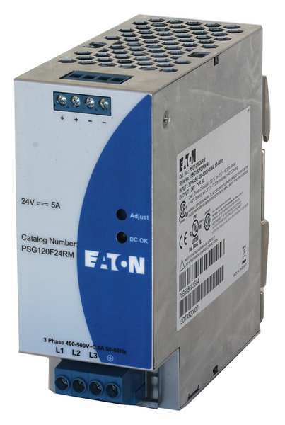 Eaton DC Power Supply, 320/600V AC, 24V DC, 120W, 5A, DIN Rail PSG120F24RM
