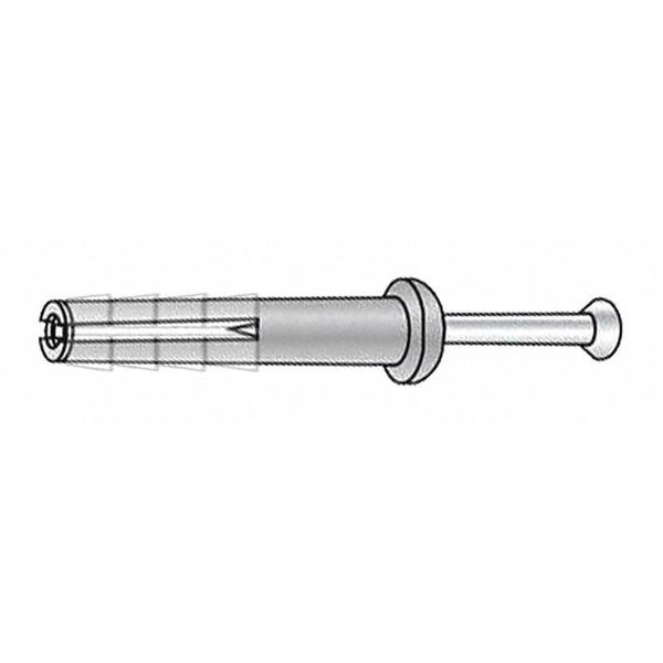 Zoro Select Nail Drive Anchor, 1/4" Dia., 3/4" L, Nylon Zinc Plated, 100 PK U70654.025.0075