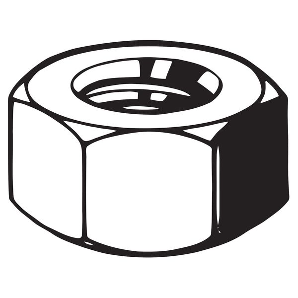 Zoro Select Heavy Hex Nut, 7/8"-9, Steel, Grade C, Black Oxide, 55/64 in Ht, 5 PK U04025.087.0001