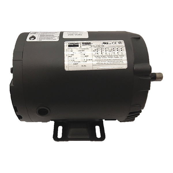 Dayton 3-Phase General Purpose Motor, 1/2 HP, 56C Frame, 230/460V AC Voltage, 1,155 Nameplate RPM 31LH61