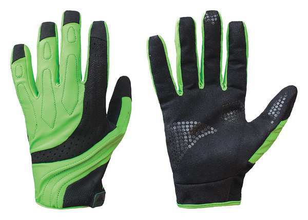 Turtleskin Hi-Vis Mechanics Gloves, XS, Black/Green, Spandex/Synthetic Suede CPM-33A