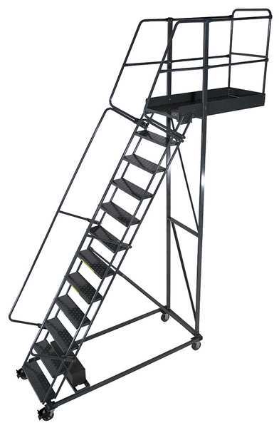 Ballymore 162 in H Steel Cantilever Rolling Ladder, 12 Steps, 300 lb Load Capacity CL-12-14
