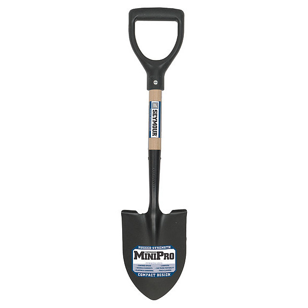 Seymour Midwest 16 ga Forward Turn Step Round Point Shovel, Steel Blade, 12 in L Natural Wood Handle 49351GR