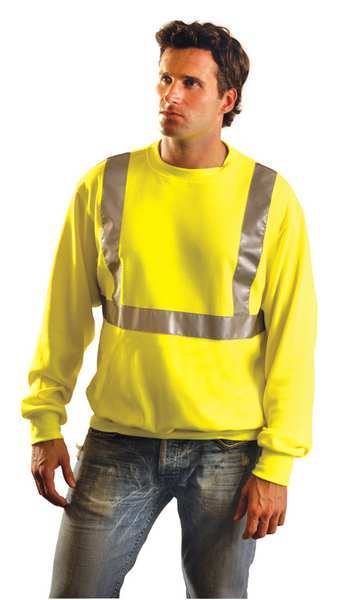 Occunomix Large Men's Sweatshirt, Yellow LUX-SWTL-YL