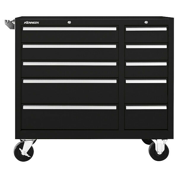 Kennedy Rolling Tool Cabinet, 10 Drawer, Black, 39 in W 310XBK