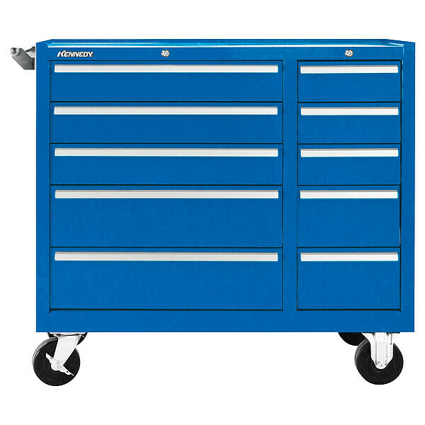 Kennedy Rolling Tool Cabinet, 10 Drawer, Blue, 39 in W 310XBL