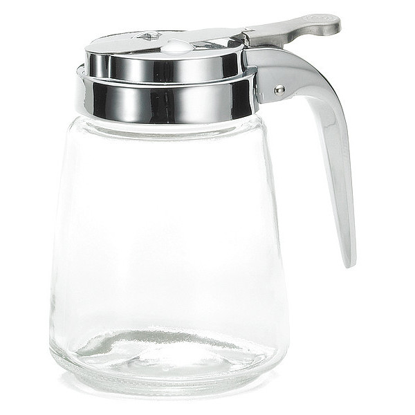 Tablecraft Syrup Dispenser, Glass, Chrome Plated, PK12 1370