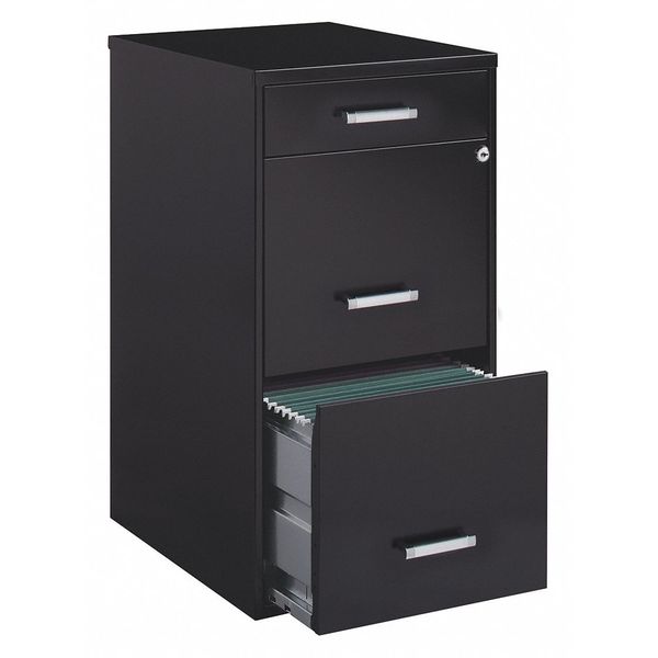 Space Solutions 14.25 in W 3 Drawer SOHO Vertical, Black 20225