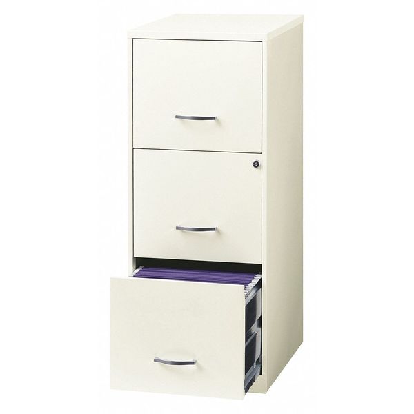 Space Solutions 14.25 in W 3 Drawer SOHO Vertical, Pearl White 20227